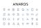 Awards line icons collection. Honors, Prizes, Trophies, Rewards, Accolades, Distinctions, Achievements vector and linear