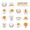 Awards and prizes line icons set for web and mobile design