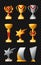 Awards - realistic vector set of trophies
