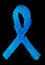 Awareness blue ribbon on black background