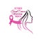 Awareness pink ribbon, breast cancer awareness woman symbol Stroke Pink Ribbon. October is Cancer Awareness Month.