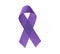 Awareness purple ribbon over isolated white background