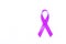 Awareness purple ribbons of common cancer for symbol of testicular cancer or lymphoma for people protect on white background