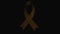 Awareness ribbon, the problem of childhood cancer, computer generated gold ribbon icon. 3d rendering background