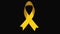 Awareness ribbon, the problem of childhood cancer, computer generated gold ribbon icon. 3d rendering background