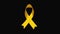 Awareness ribbon, the problem of childhood cancer, computer generated gold ribbon icon. 3d rendering background