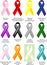 Awareness Ribbons - 12 individually shaded