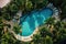 Awe-Inspiring Aerial Shot of a Tropical Pool. Generative AI.
