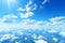 Awe-Inspiring Aerial Shot of Vast Expanse of Blue Sky with Fluffy Cumulus Clouds