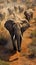 Awe-inspiring aerial view unveils the grandeur of an African elephant.