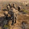 Awe-inspiring aerial view unveils the grandeur of an African elephant.