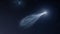 An awe-inspiring commercial photograph portraying the majesty of a comet streaking through the cosmos. Generative AI