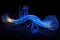 awe-inspiring deep sea siphonophore glowing blue