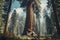 Awe-inspiring Giant sequoia tree. Generate Ai