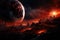 Awe-inspiring Lava planet in space. Generate Ai