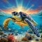 Awe-inspiring Moment: Majestic Sea Turtle Embarking on an Adventurous Journey