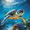 Awe-inspiring Moment: Majestic Sea Turtle Embarking on an Adventurous Journey