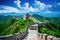 An awe-inspiring scene of the majestic Great Wall of China winding through the picturesque landscape, The Great Wall of China, AI