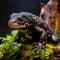 the awe-inspiring sight of a critically endangered Chinese giant salamander by AI generated