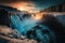 Awe-inspiring sight of the majestic Selfoss cascade, located within the breathtaking Vatnajokull National Park in Iceland, Europe