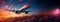 Awe-Inspiring Sunset: Airplane Takes Flight