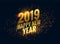 Awesome 2019 happy new year sparkles golden background