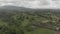 Awesome aerial view of Italy countryside with green valleys and beautiful hills