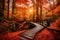 Awesome Autumn Landscape amazing sunset Generated AI