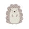 Awesome baby vector cute flat hedgehog on white background. Doodle animal illustration in scandinavian style for design