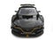 Awesome black super car with yellow details - front top view