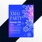 Awesome blue snowflakes christmas party flyer design