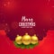 Awesome christmas festival design with golden balls and leaves