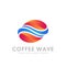 Awesome Coffee Wave Logos Design Vector Illustration Template