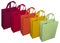 Awesome color bags on White background