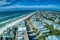 Awesome Curved-Earth Aerial of the Surf and Sand of Inlet Beach Florida