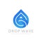 Awesome Drop Pure Wave Logos Design Vector Illustration Template