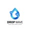 Awesome Drop Wave Gradient Logo Design Template Vector Premium