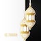 Awesome eid mubarak design with hanging lamps