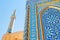 Awesome facade and minaret of the Jameh Mosque of Yazd