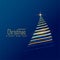 Awesome golden line christmas tree background