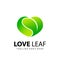 Awesome Gradient Love Leaf Business Modern Logo Design Template Vector