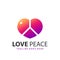 Awesome Gradient Love Peace Modern Logo Design Template Vector