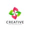 Awesome Gradient Rose Leaf Logo Company Modern Logo Design