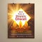 awesome happy diwali festival invitation flyer template with three diya. Diwali greeting design