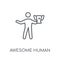 awesome human linear icon. Modern outline awesome human logo con