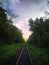 Awesome look in railway track and sky