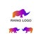 Awesome Modern Colorful Rhino Vector Set Collection Logo Design Template