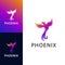Awesome Modern Phoenix Vertical Flying Logo Concept Design