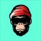 AWESOME MONKEY GLASSES LOGO MASCOT ILLUSTRATION