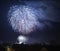 Awesome multi color fireworks explosions lighting sky